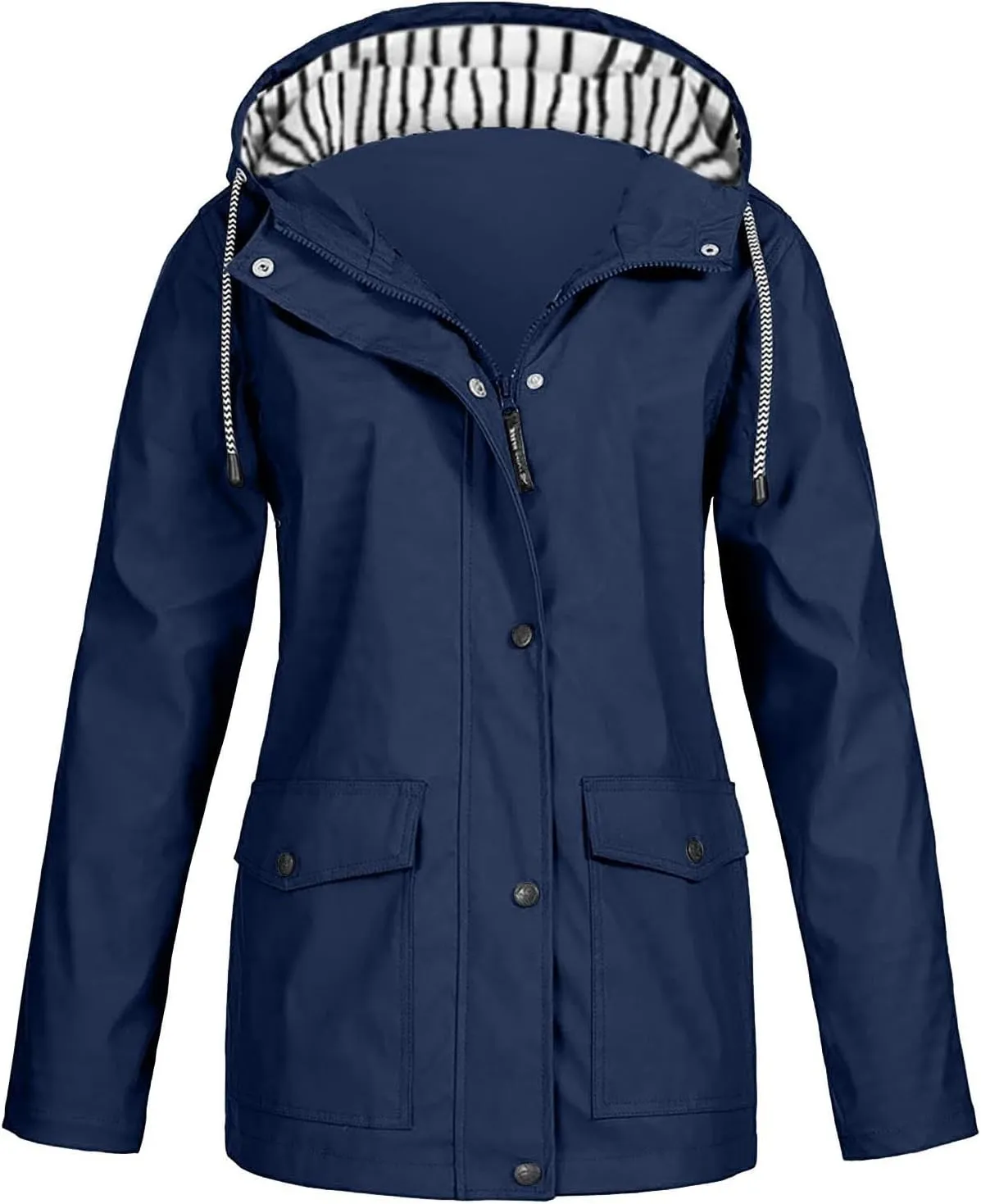 2025 Womens Raincoat Spring Fashion Plus Size Waterproof Lightweight Jacket Outdoor Raincoats Windbreaker with Hood