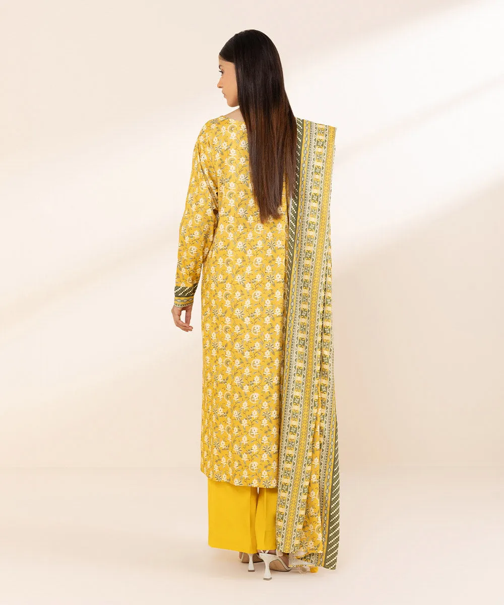 3 Piece - Printed Linen Suit