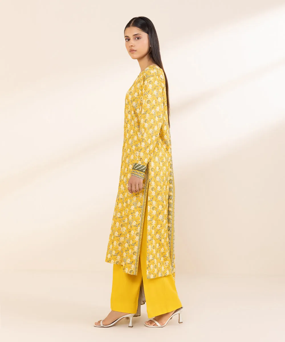 3 Piece - Printed Linen Suit