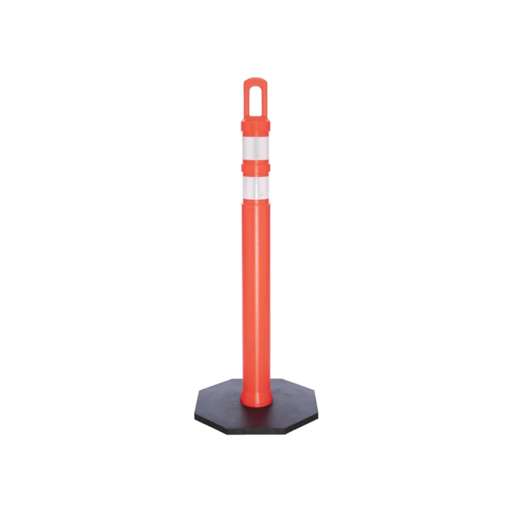 42" JBC Safety Arch Top Traffic Delineator Post Kit - Orange Post   8 LBS Base
