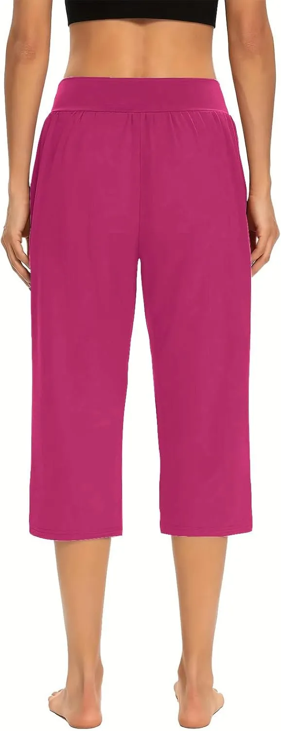 Active Capri Pants for Women Joggers Stretch Lightweight Womens Casual Pant Capri with Drawstring