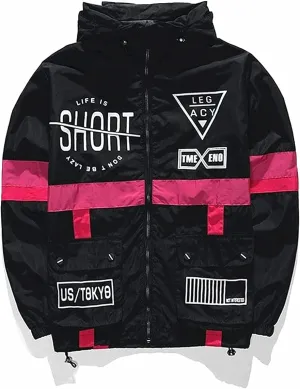 AITFINEISM Men's Lightweight Windbreaker Jacket Casual Zip Up Jackets With Hooded