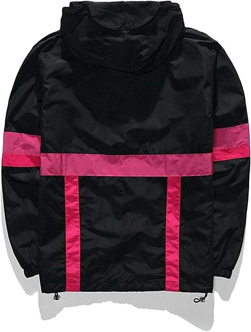 AITFINEISM Men's Lightweight Windbreaker Jacket Casual Zip Up Jackets With Hooded