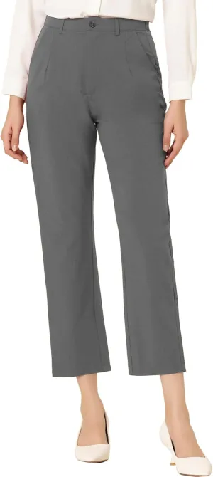 Allegra K Women's Work Dress Pants High Waisted Office Ankle Pants