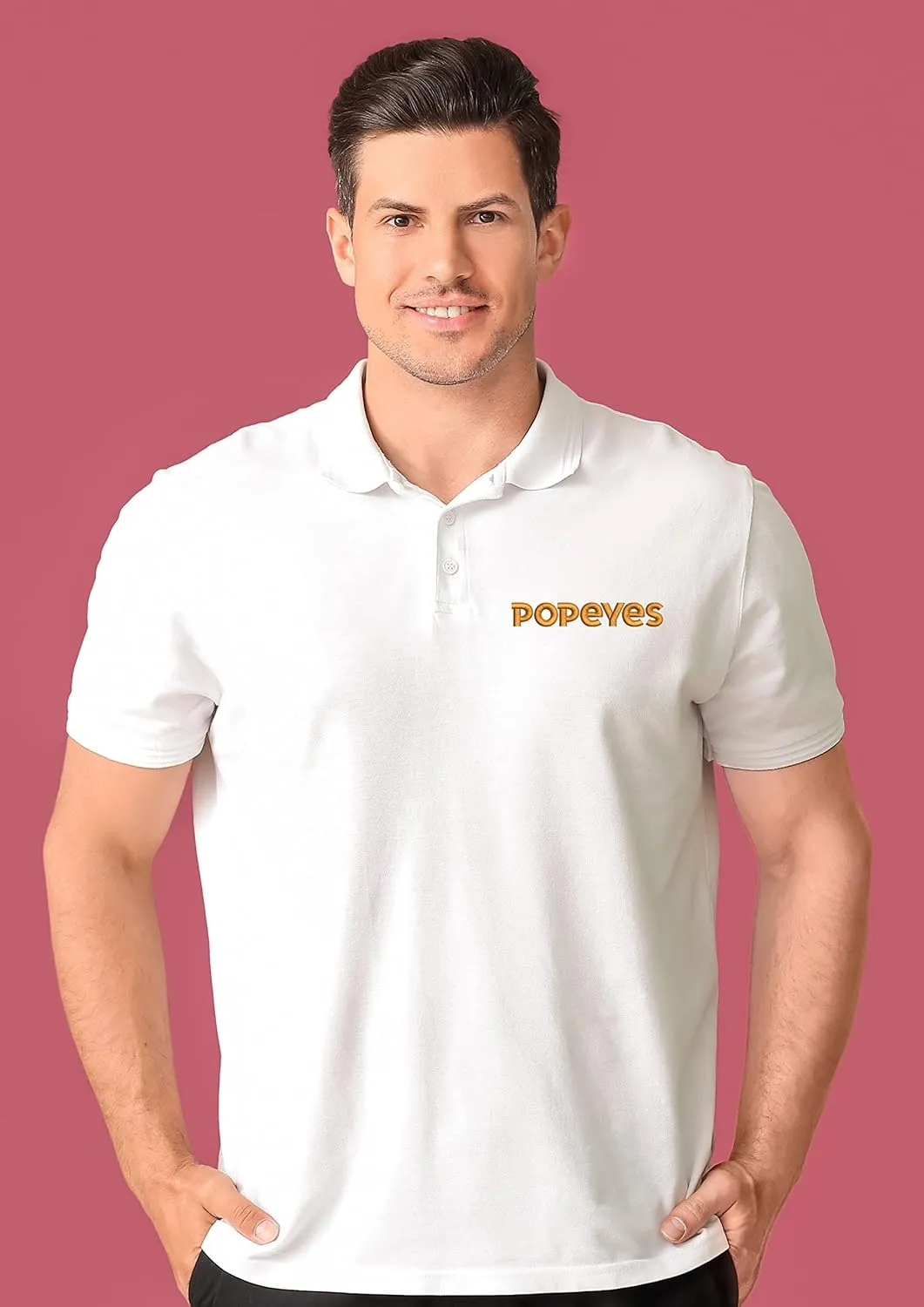 ALLNTRENDS Popeyes Men's Polo T Shirt Embroidered Food Shirt