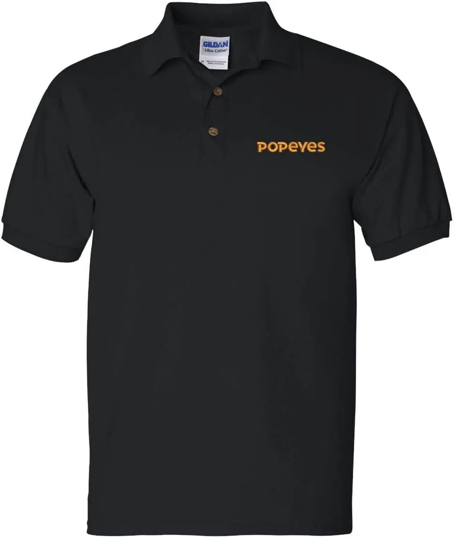 ALLNTRENDS Popeyes Men's Polo T Shirt Embroidered Food Shirt