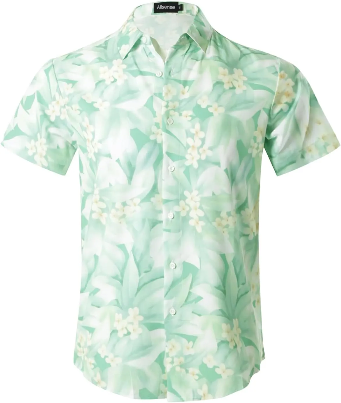 Allsense Men's Short-Sleeve Button-Down Tropical Hawaiian Shirt