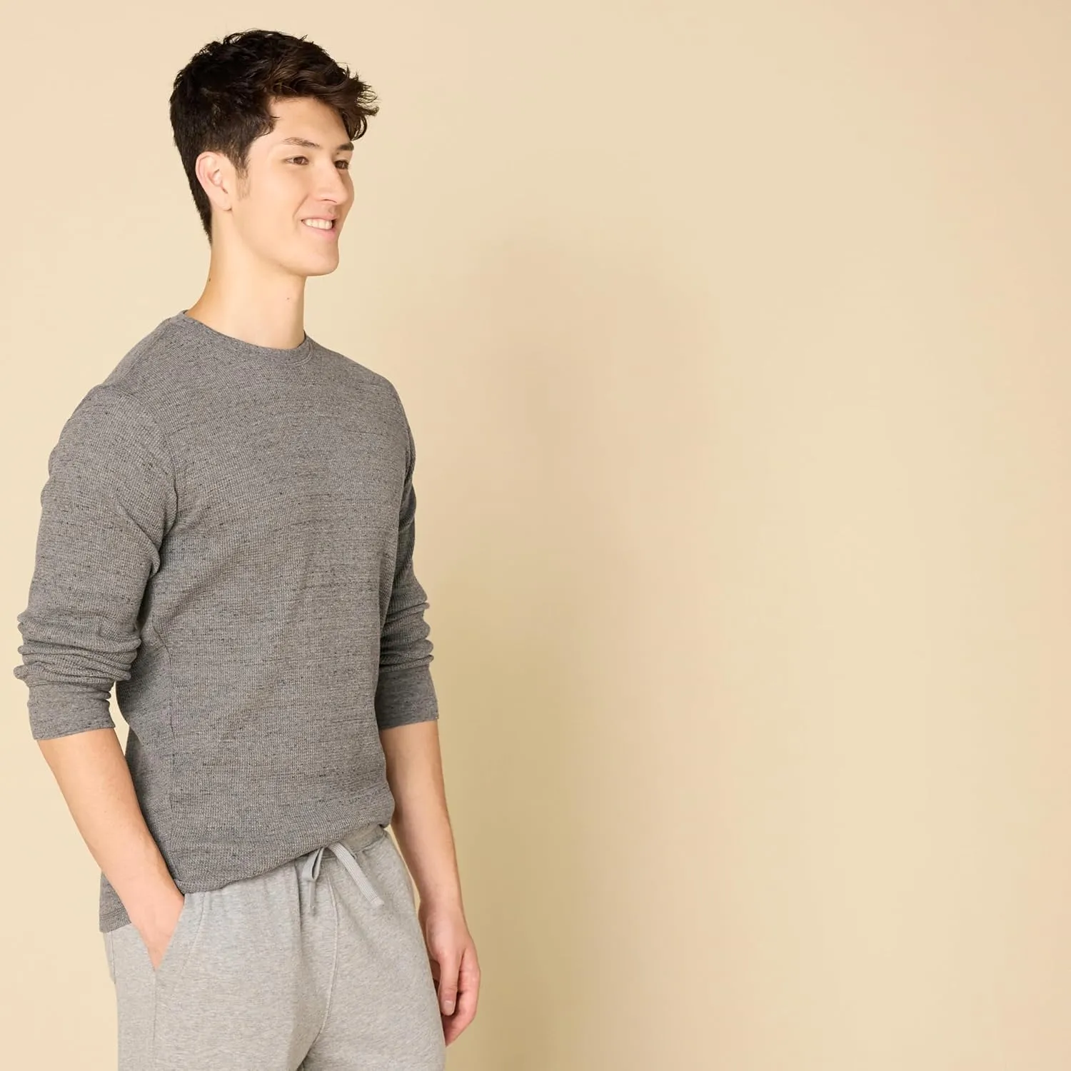 Amazon Essentials Men's Long Sleeve Slim-Fit Waffle Shirt