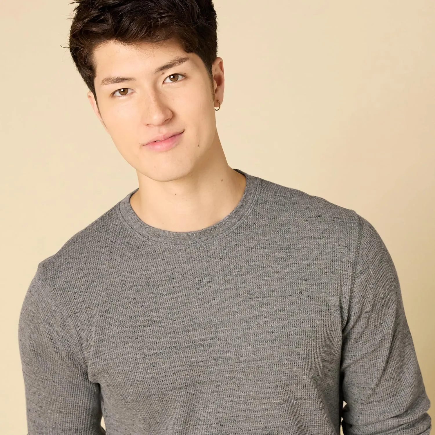 Amazon Essentials Men's Long Sleeve Slim-Fit Waffle Shirt