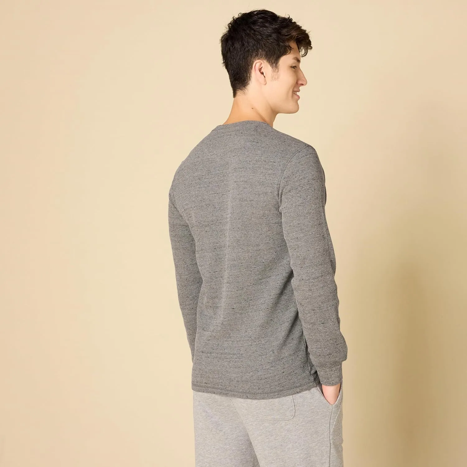 Amazon Essentials Men's Long Sleeve Slim-Fit Waffle Shirt