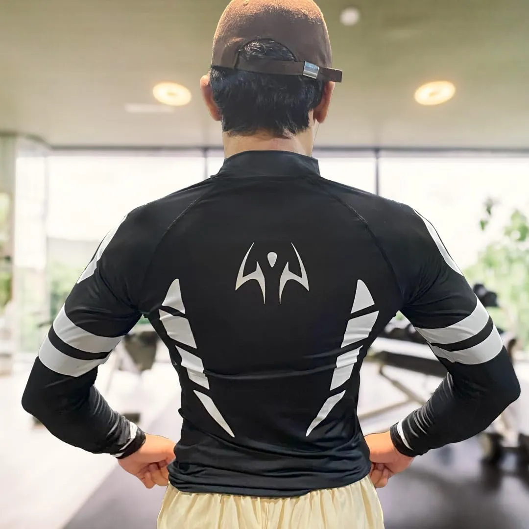 Anime Long Sleeve Compression Shirts for Men and Short Sleeve Gym Wear Athletic Workout Gear Top Shirt