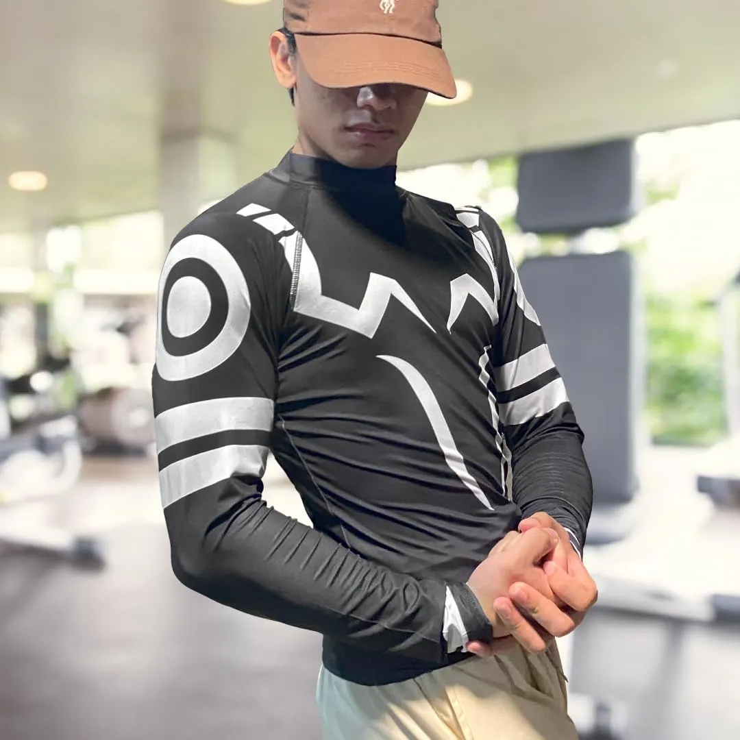 Anime Long Sleeve Compression Shirts for Men and Short Sleeve Gym Wear Athletic Workout Gear Top Shirt
