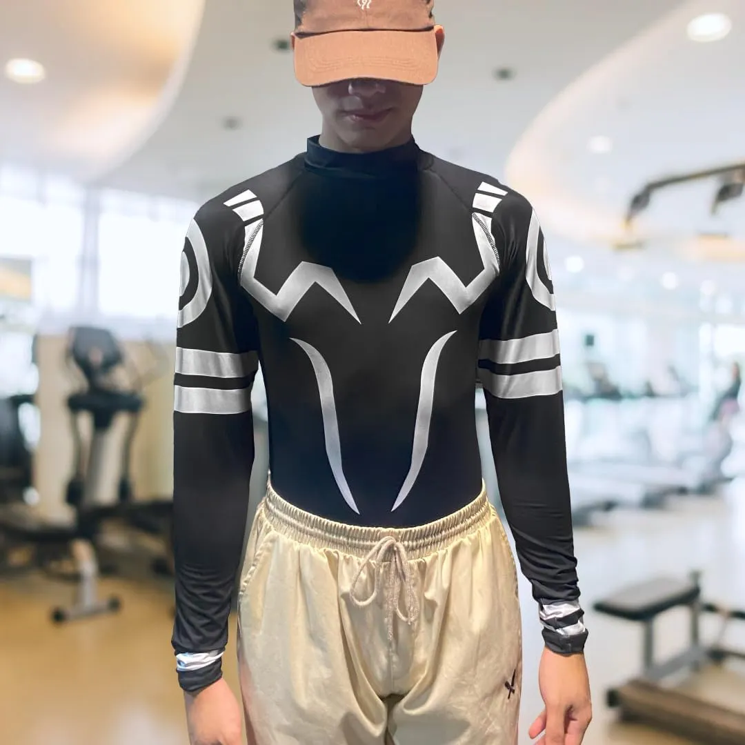 Anime Long Sleeve Compression Shirts for Men and Short Sleeve Gym Wear Athletic Workout Gear Top Shirt