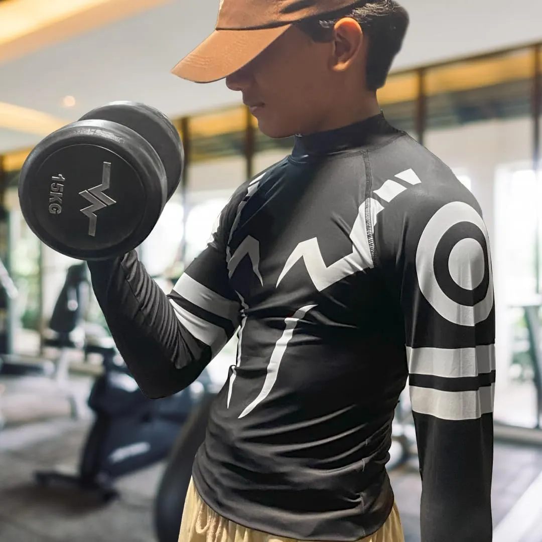 Anime Long Sleeve Compression Shirts for Men and Short Sleeve Gym Wear Athletic Workout Gear Top Shirt