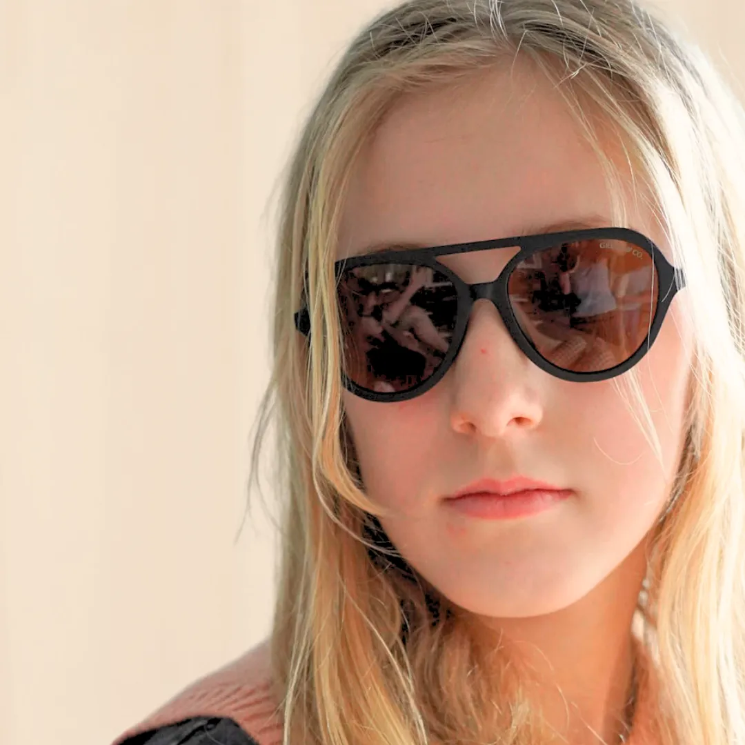 AVIATOR : SEMI-BENDABLE & POLARIZED SUNGLASSES  | BLACK