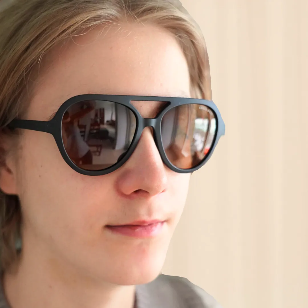 AVIATOR : SEMI-BENDABLE & POLARIZED SUNGLASSES  | BLACK