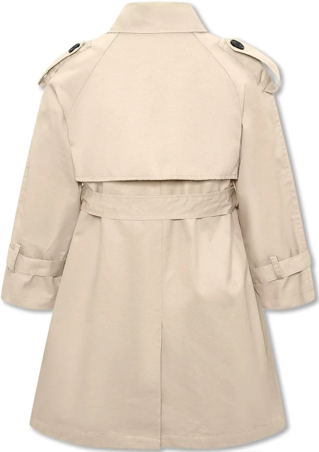 Betusline Girls & Women's Trench Coat Double Breasted Classic Lapel Outerwear, 3 Years - Women 2XL