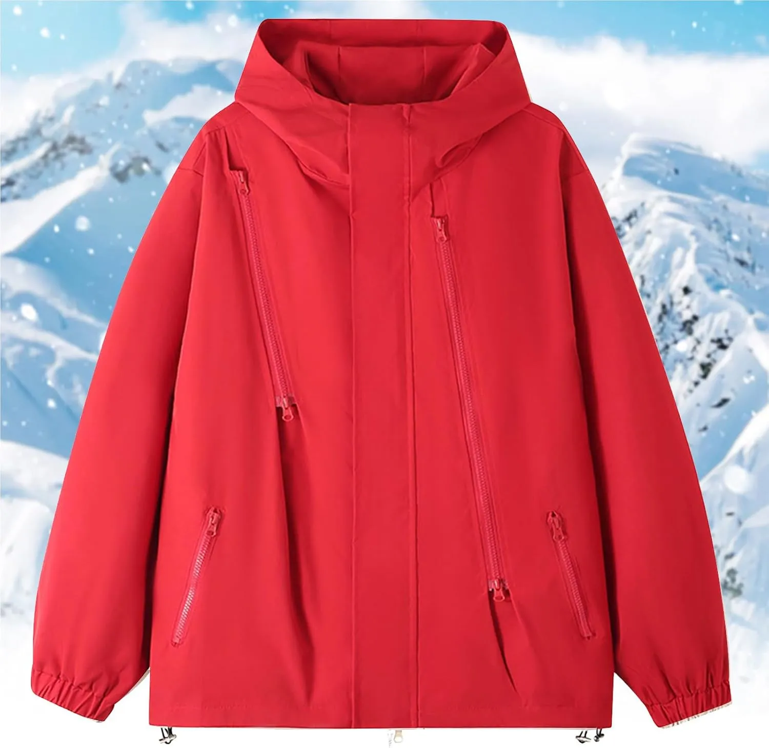 Bidobibo Rain Jacket Women Plus Size Trench Coat Windbreaker Raincoats with Hoodie Waterproof Jackets for Women with Hood