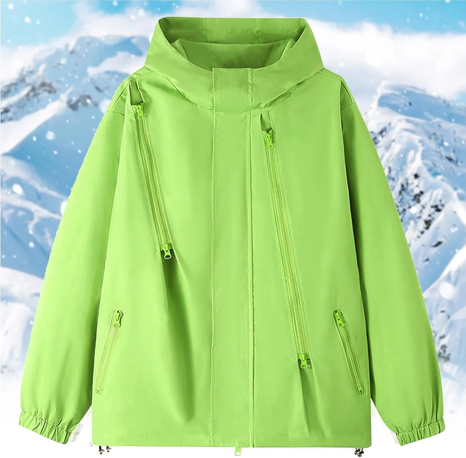 Bidobibo Rain Jacket Women Plus Size Trench Coat Windbreaker Raincoats with Hoodie Waterproof Jackets for Women with Hood