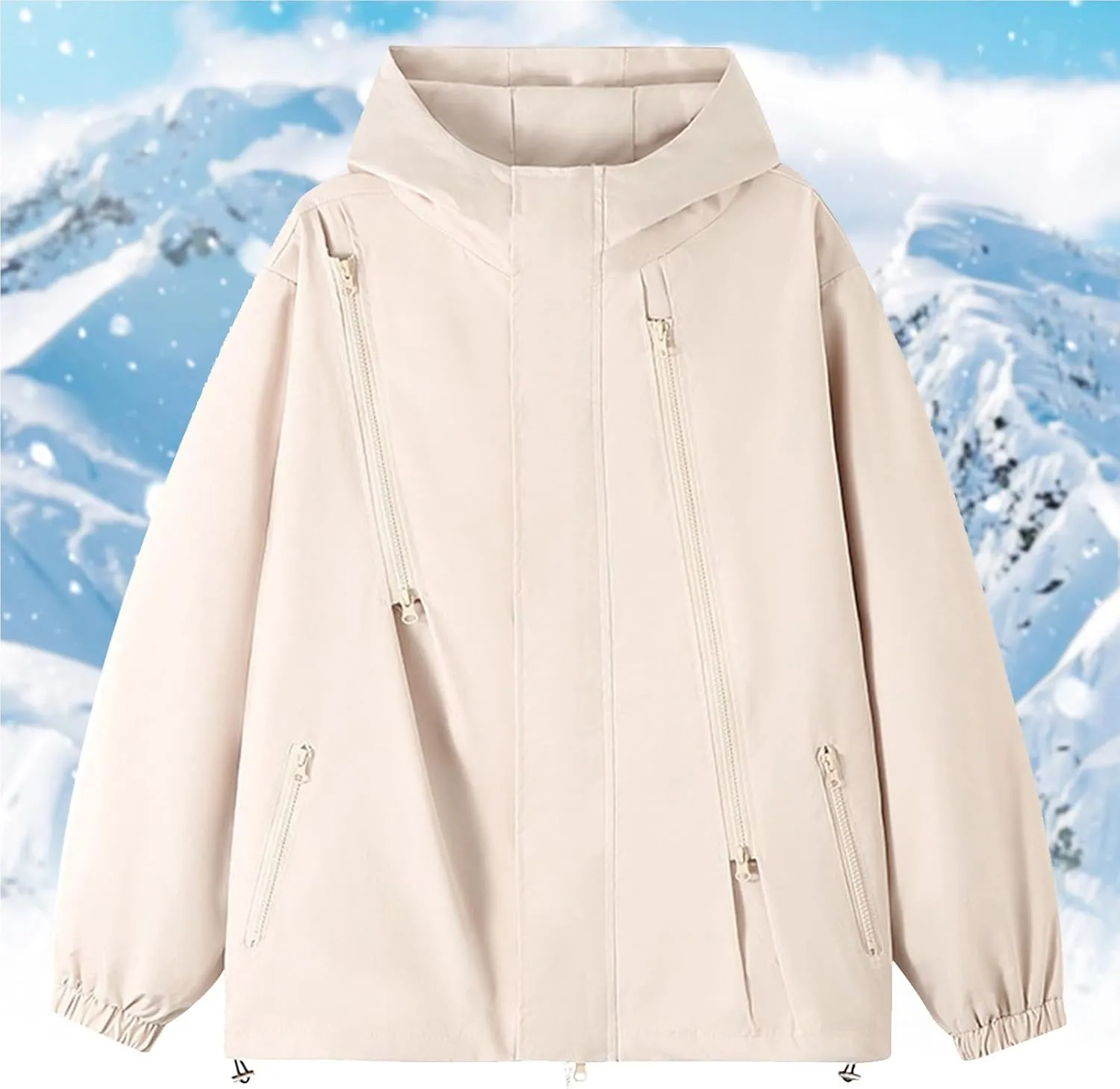 Bidobibo Rain Jacket Women Plus Size Trench Coat Windbreaker Raincoats with Hoodie Waterproof Jackets for Women with Hood