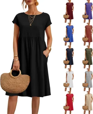 Boho Linen Dress Women Maxi Summer Beach Desses 2025 Dressy Casual Vacation Loose Sundresses Plus Size Spring Outfits