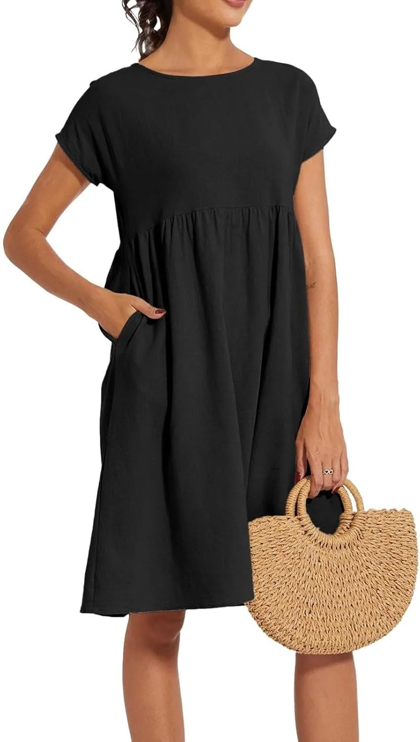 Boho Linen Dress Women Maxi Summer Beach Desses 2025 Dressy Casual Vacation Loose Sundresses Plus Size Spring Outfits