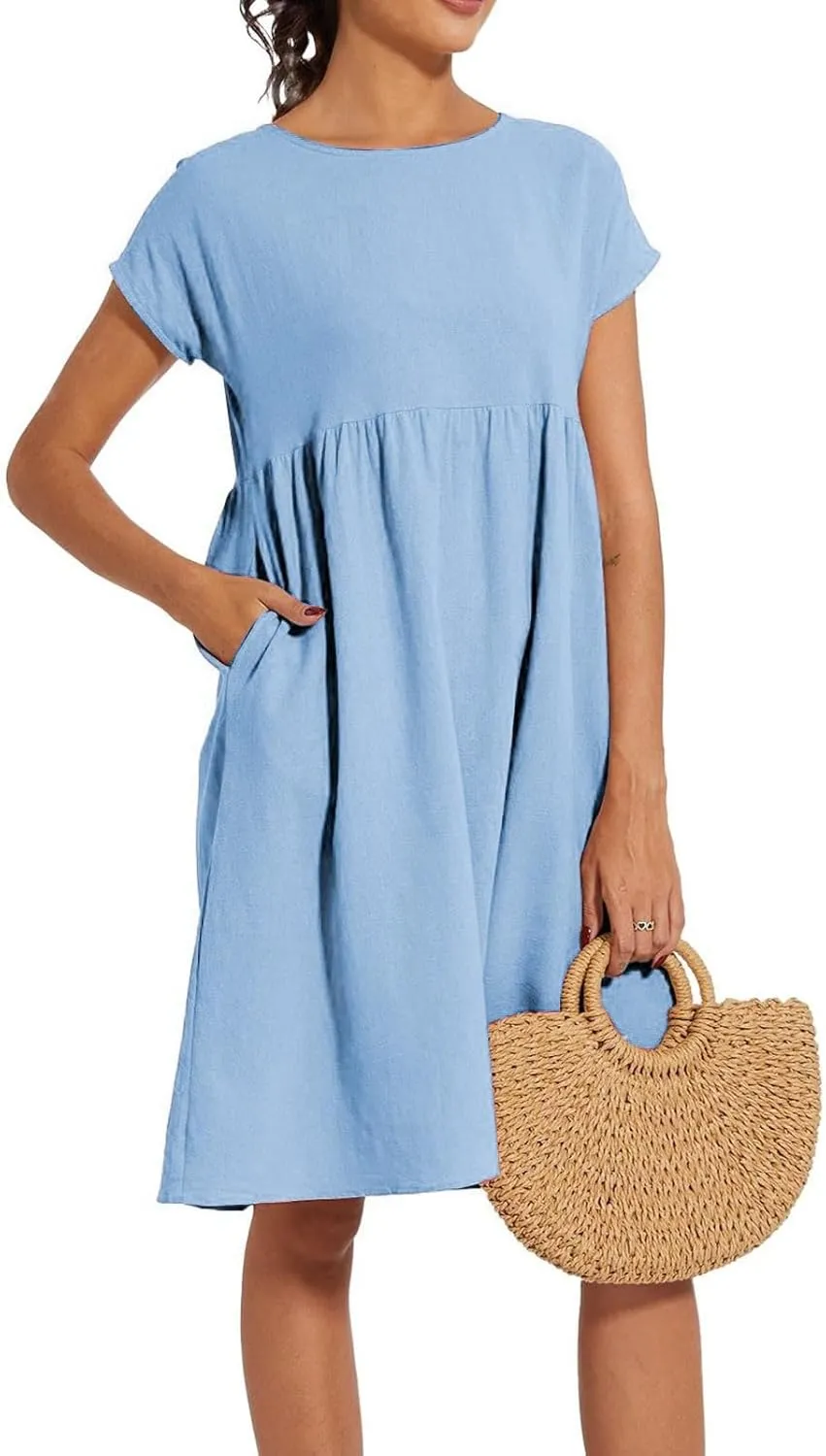 Boho Linen Dress Women Maxi Summer Beach Desses 2025 Dressy Casual Vacation Loose Sundresses Plus Size Spring Outfits
