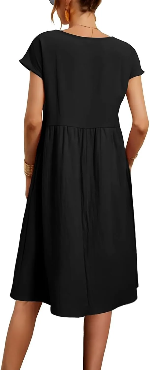 Boho Linen Dress Women Maxi Summer Beach Desses 2025 Dressy Casual Vacation Loose Sundresses Plus Size Spring Outfits