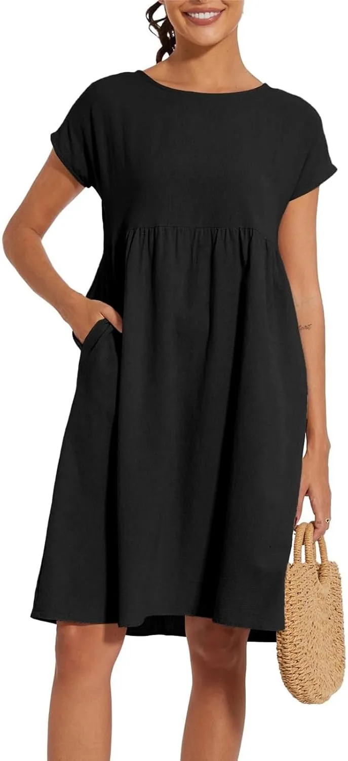 Boho Linen Dress Women Maxi Summer Beach Desses 2025 Dressy Casual Vacation Loose Sundresses Plus Size Spring Outfits