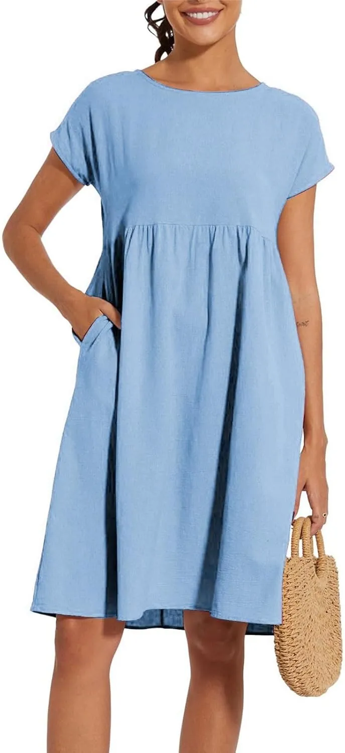 Boho Linen Dress Women Maxi Summer Beach Desses 2025 Dressy Casual Vacation Loose Sundresses Plus Size Spring Outfits