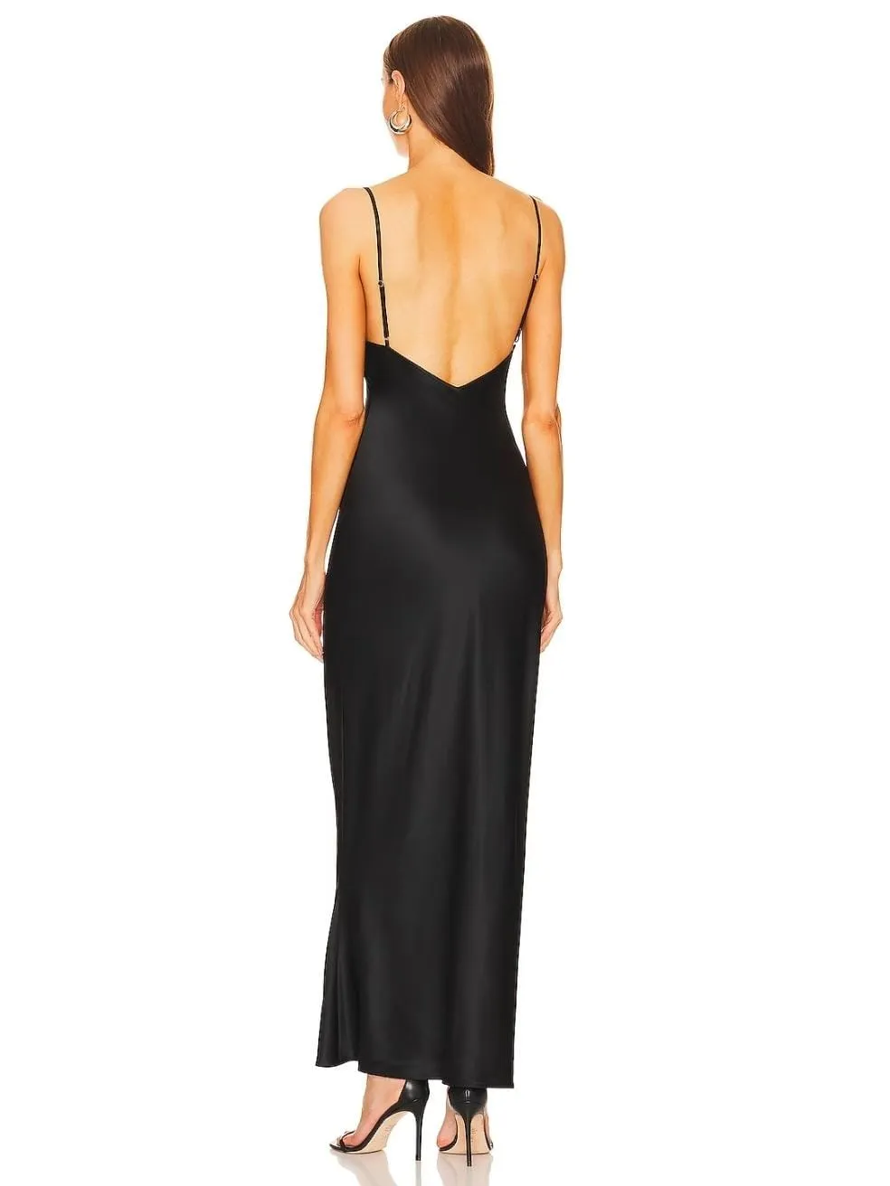 Bow Slip Dress in Black