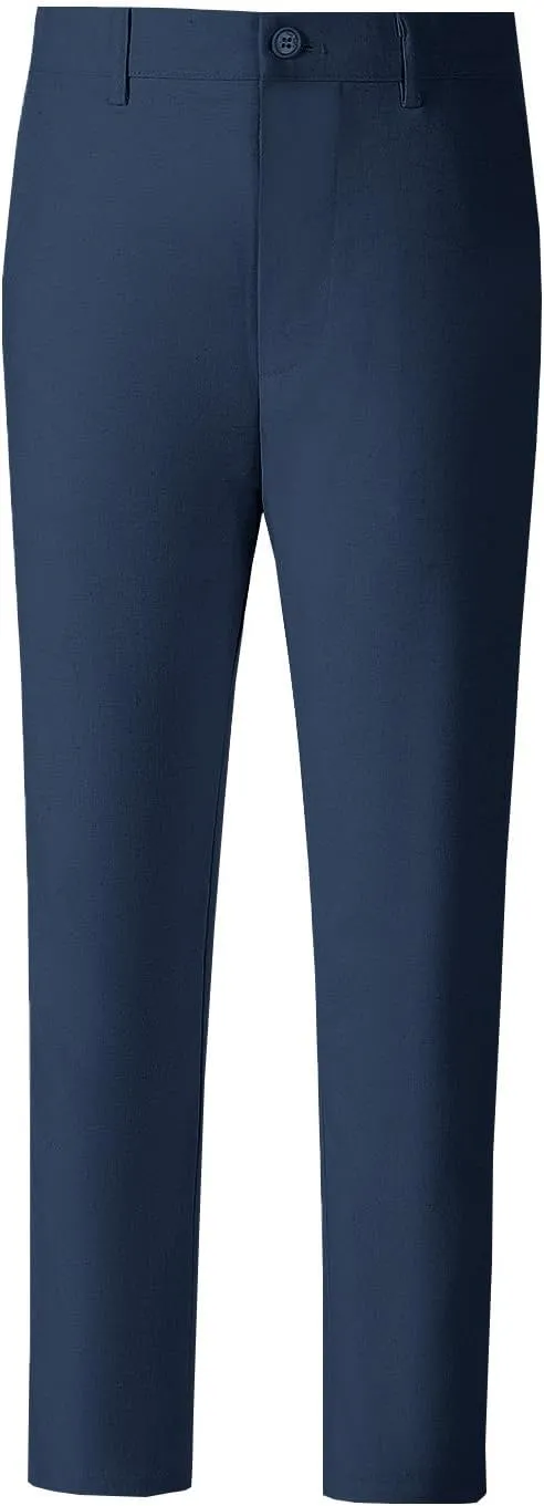 Boys' Linen Pants Lightweight Flat Front Dress Pants Kids School Uniform