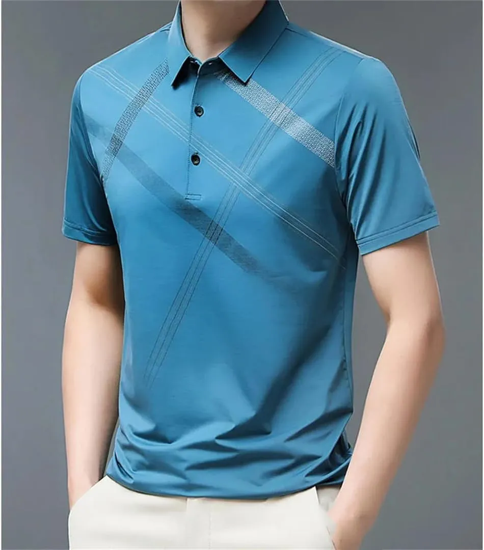 Business Office Shirt Men Summer Short Sleeve Quick Dry Breathable T-Shirt