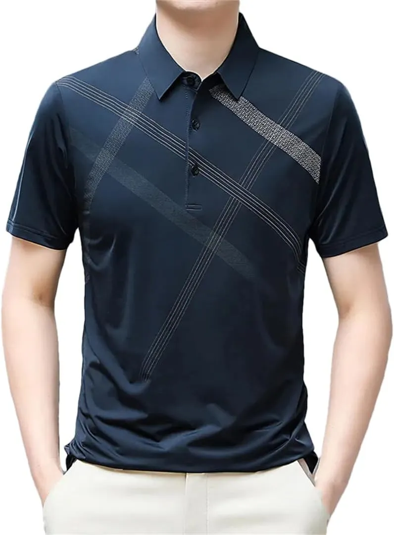 Business Office Shirt Men Summer Short Sleeve Quick Dry Breathable T-Shirt