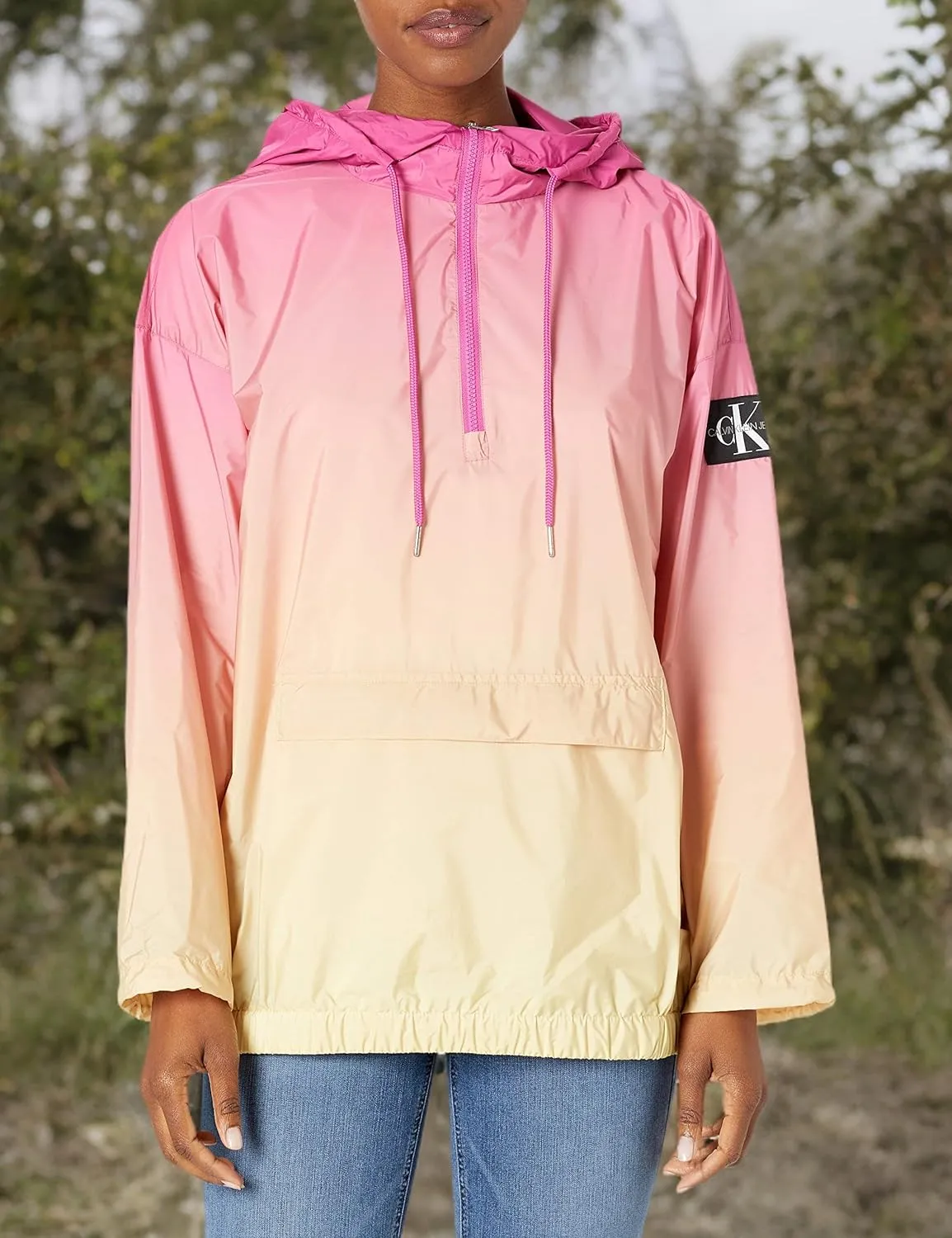 Calvin Klein Women's Ombre Print Water Resistant Pullover Jacket