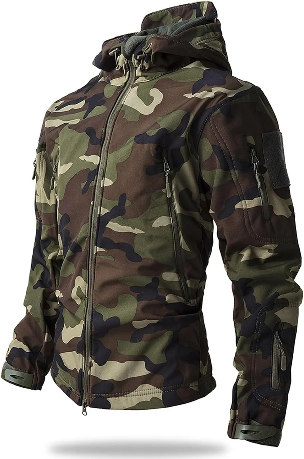 Camo Jacket for Men Hunting Tactical Jackets Waterproof Softshell Fleece Camouflage Hoodie Outdoor Hiking Fishing Coat