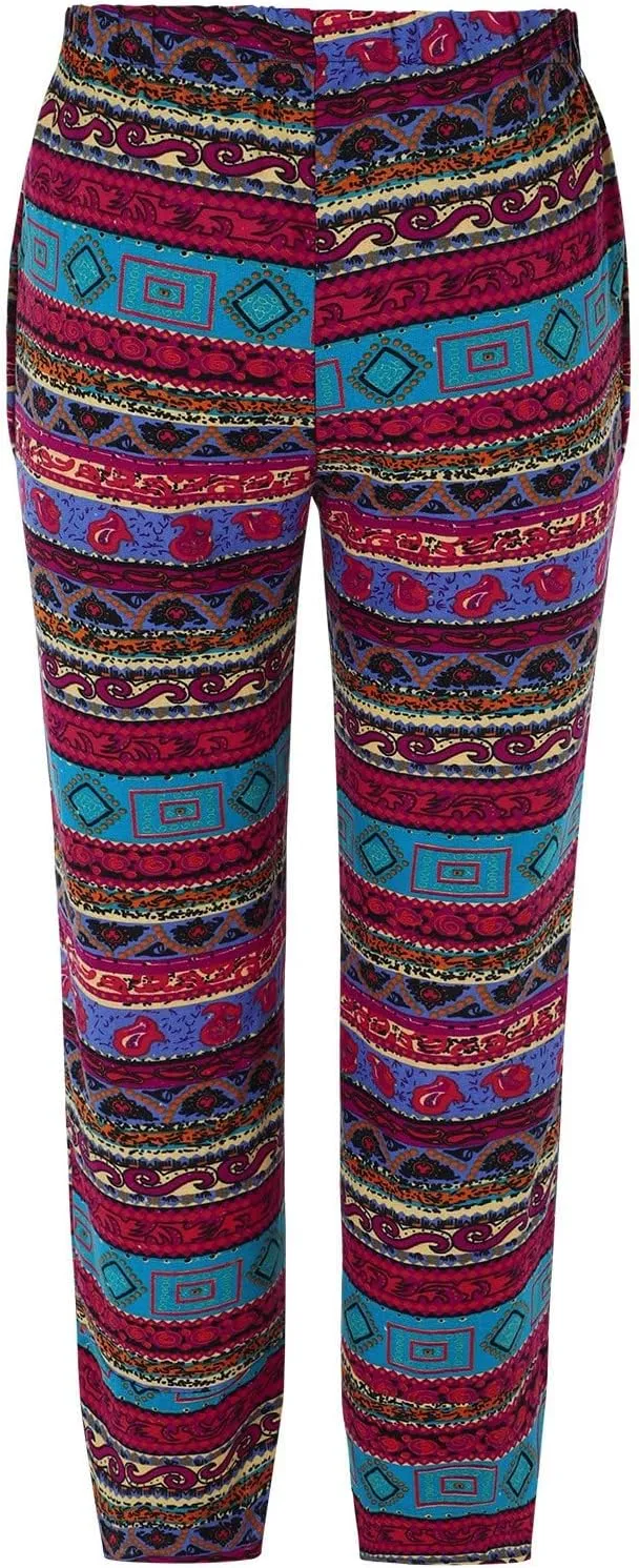 Capri Pants for Women Palazzo Lounge Pants Wide Leg Printed Cropped Bottoms Baggy Trousers Sweatpants with Pockets