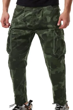 Cargo Cropped Pants Men's Tactical Hip Hop Harem Street Pants Relaxed Fit Casual Trousers Sports Functional Overalls