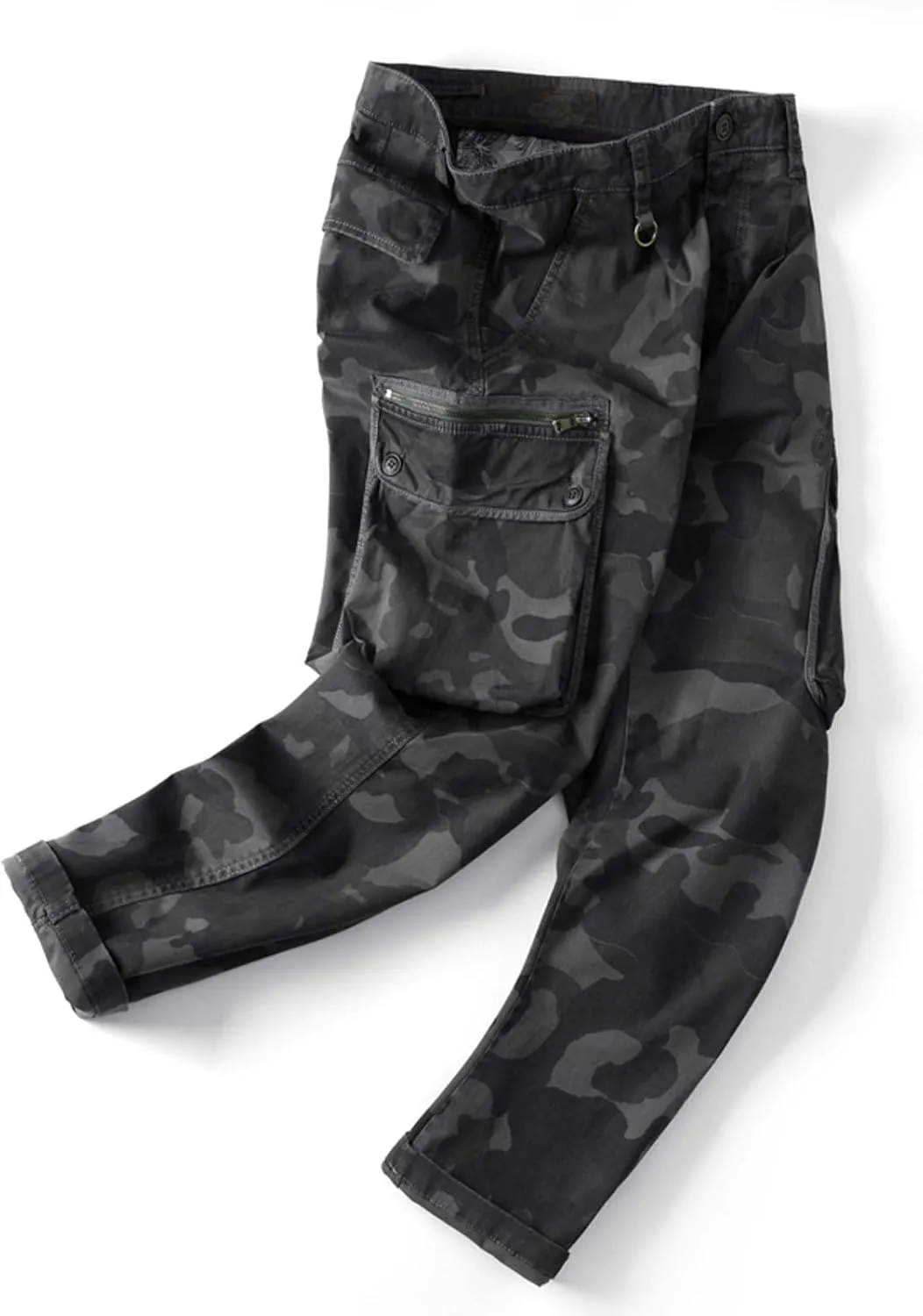 Cargo Cropped Pants Men's Tactical Hip Hop Harem Street Pants Relaxed Fit Casual Trousers Sports Functional Overalls