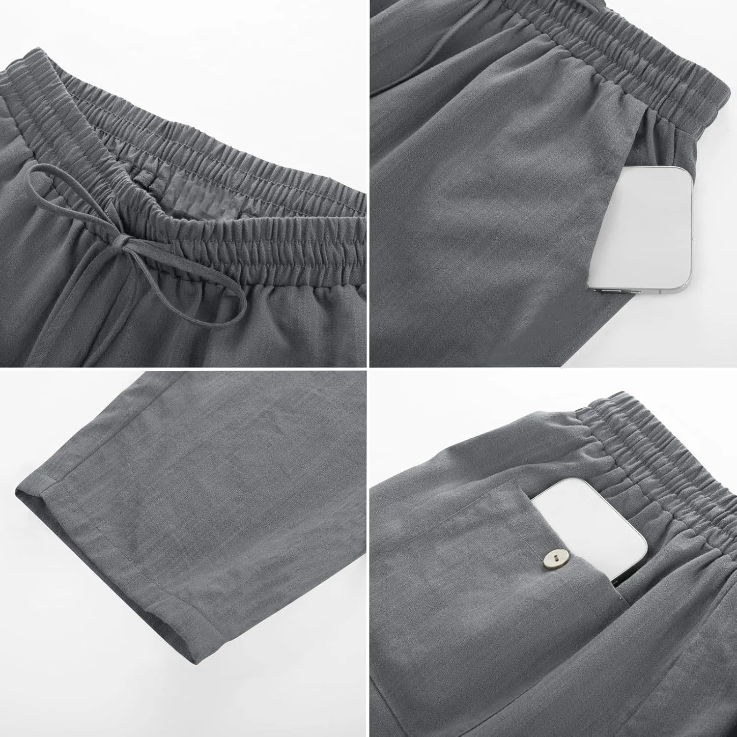 Cargo Pants for Men, Straight Leg Casual Pants Linen Peasant Summer 2025