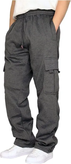 Cargo Sweatpants for Men Big and Tall Loose Fit Casual Workout Running Pants Drawstring Joggers Wide Leg Cargos