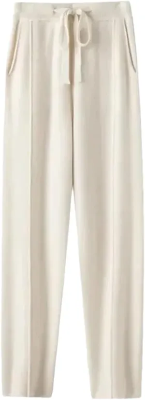 Cashmere Sweatpants Women High Waisted Drawstring Pants Casual Knitted Harem Pants