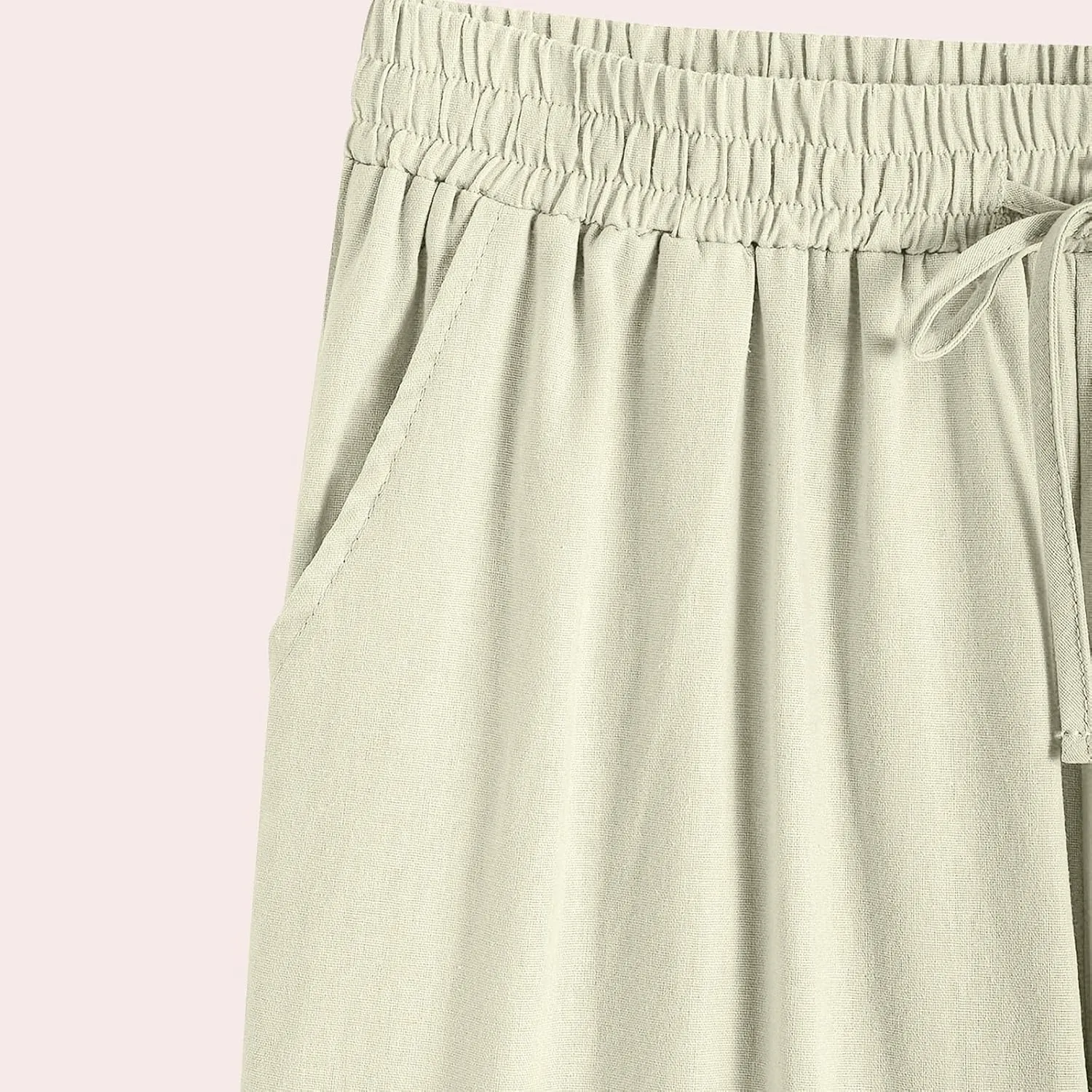 Casual Women's Pants Loose Cotton Linen 2025 Summer Beach Long Trouser Comfy Palazzo High Waisted Slack 2025 Trendy