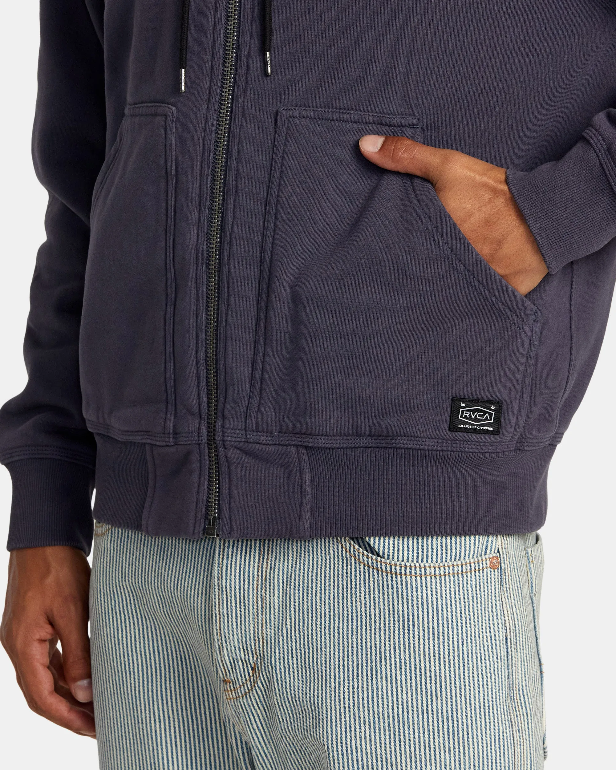 Chainmail Zip-Up Hooded Sweatshirt - Ink
