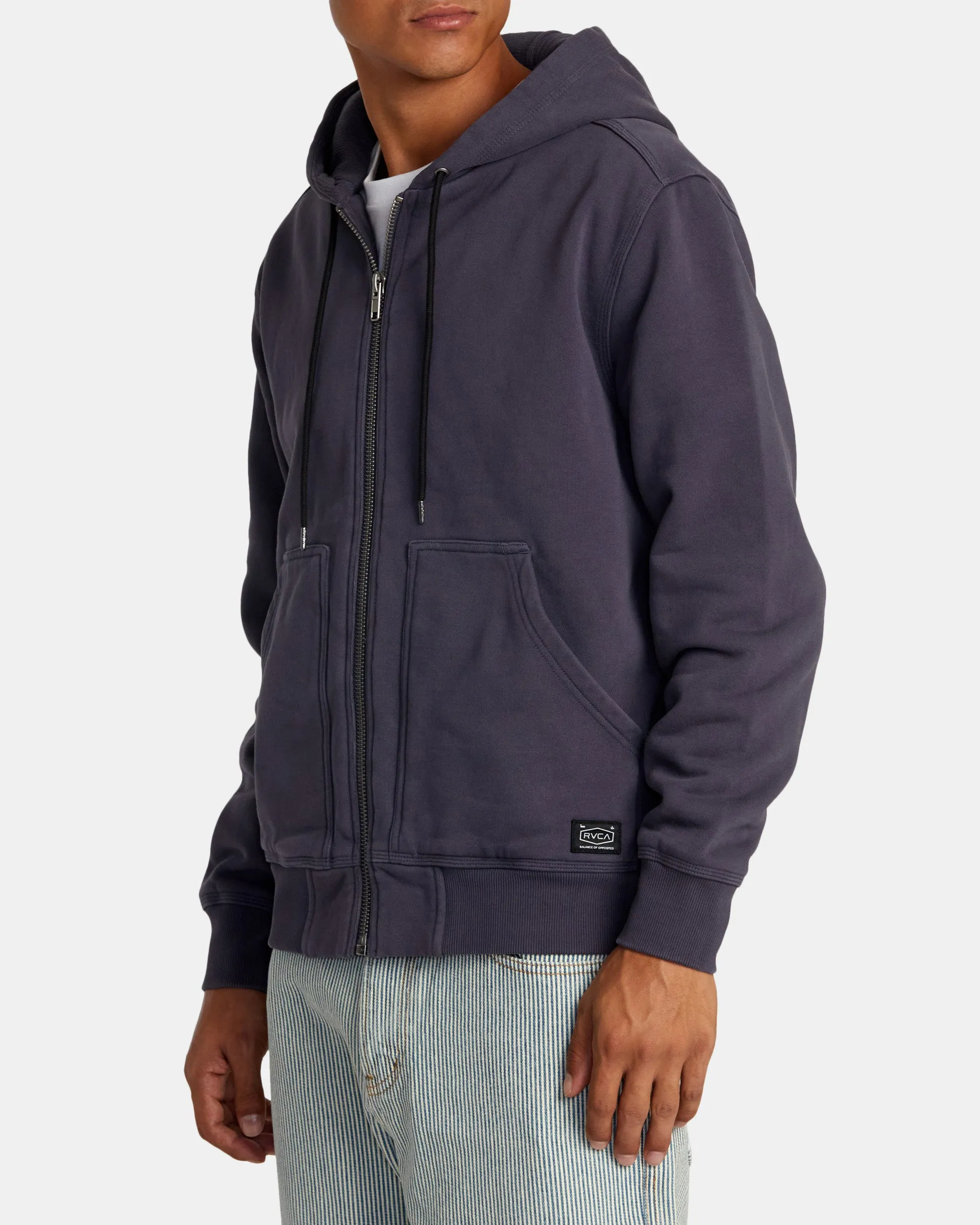 Chainmail Zip-Up Hooded Sweatshirt - Ink