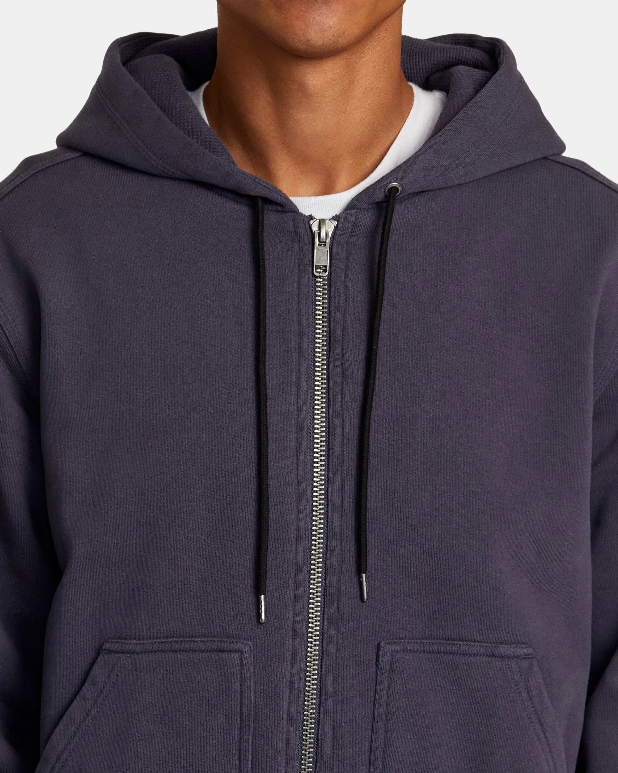 Chainmail Zip-Up Hooded Sweatshirt - Ink