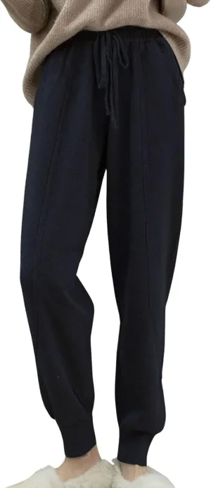 CHARTOU Women Casual Elastic Waist Lounge Pants Jogger Workout Sweatpants Harem Pants with Pockets