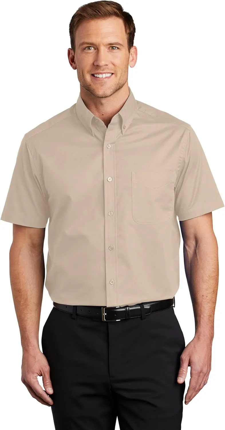 Clothe Co. Men's Short Sleeve Button Down Shirt with Front Pocket (Available in Big & Tall)