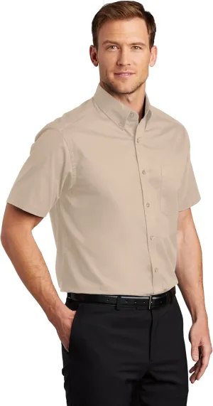 Clothe Co. Men's Short Sleeve Button Down Shirt with Front Pocket (Available in Big & Tall)