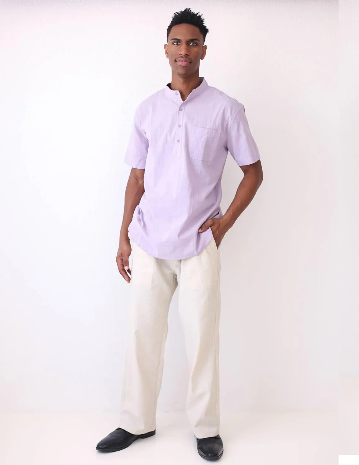 COOFANDY Mens Casual Linen Pants Elastic Waist Linen Pants Drawstring Summer Beach Yoga Linen Trouser